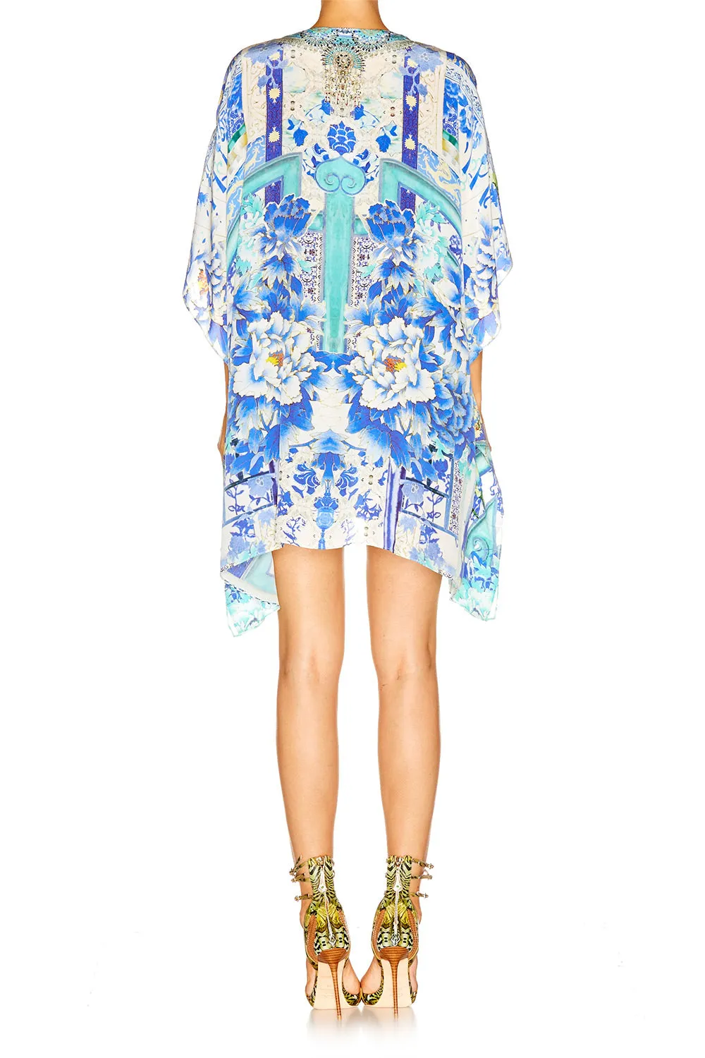 SHORT LACE UP KAFTAN PORCELAIN PARADISE