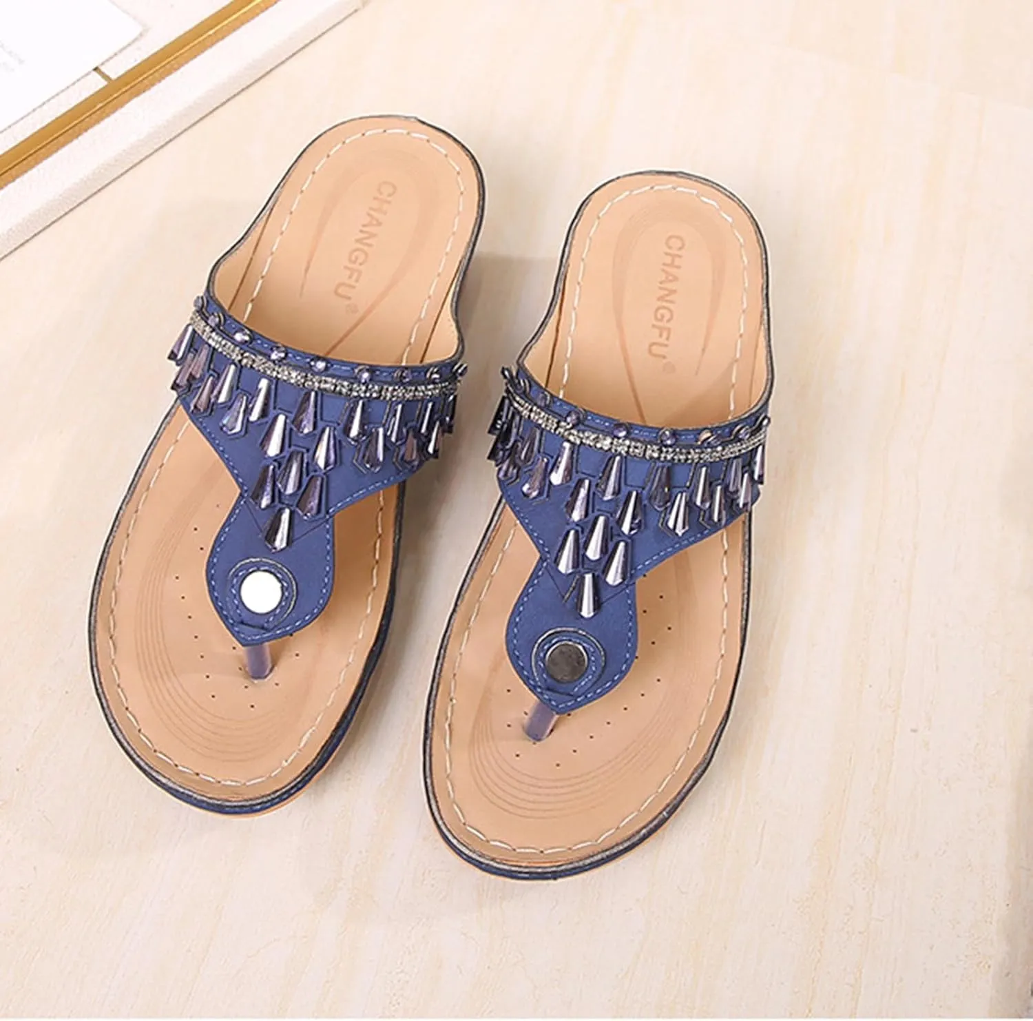 Slide Wedges Sandals for Women T Strap Sandals Low Wedges Open Toe Wide Width Orthopedic Slippers Slip On Casual Shoes Comfort Wear Shoes for Beach Vacation Outdoor Breathable Shoe Womens Sandals