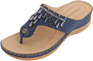 Slide Wedges Sandals for Women T Strap Sandals Low Wedges Open Toe Wide Width Orthopedic Slippers Slip On Casual Shoes Comfort Wear Shoes for Beach Vacation Outdoor Breathable Shoe Womens Sandals