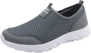 Slip On Breathable Sneakers for Men Lightweight Hollow Mesh Casual Shoes Summer Low Top Non Slip Beach Shoes