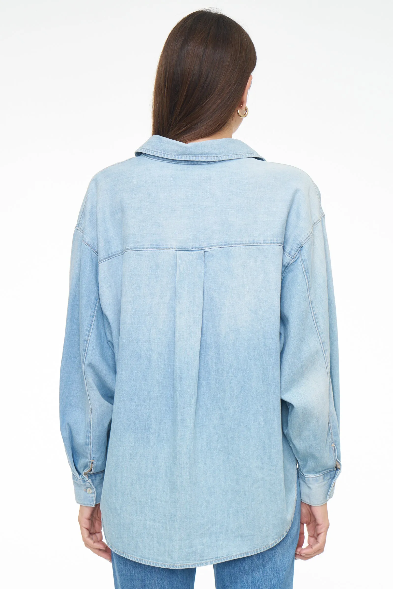 Sloane Long Sleeve Oversized Button Down Shirt - Edgewater