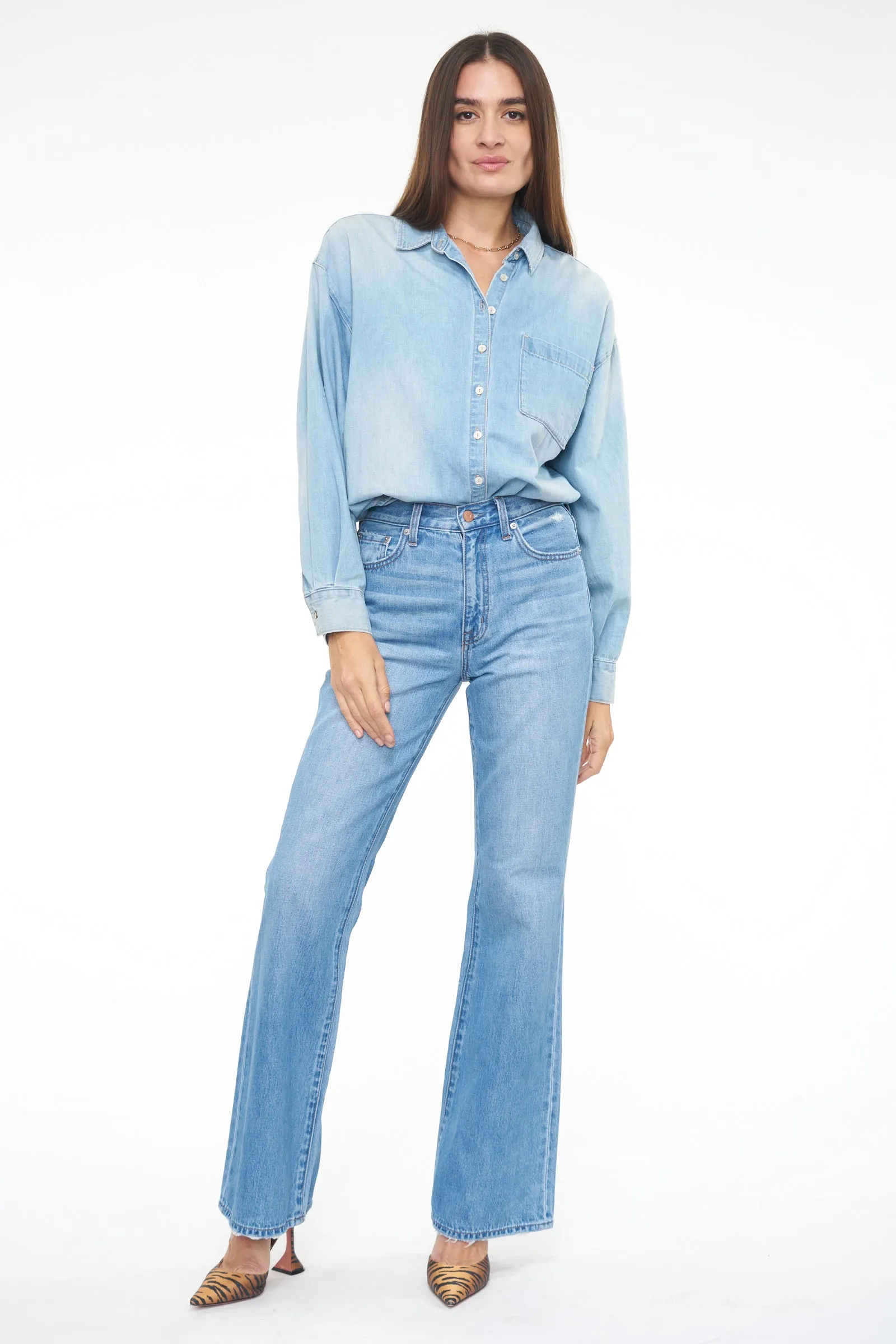 Sloane Long Sleeve Oversized Button Down Shirt - Edgewater