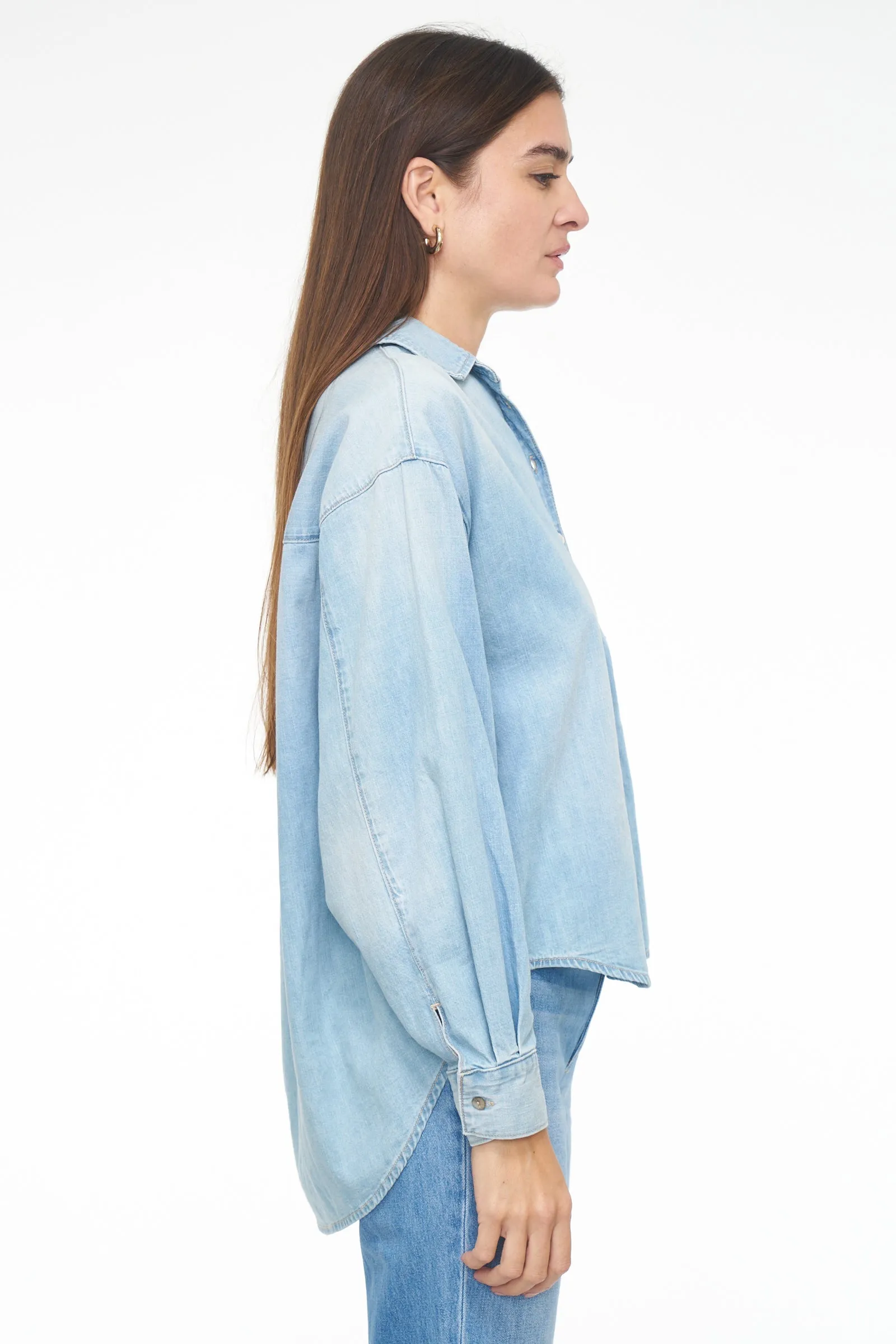 Sloane Long Sleeve Oversized Button Down Shirt - Edgewater