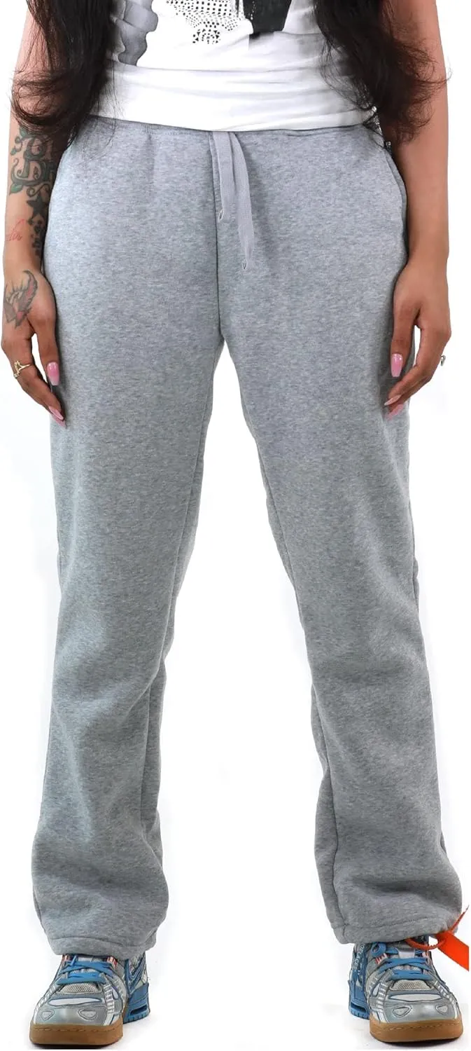 Southpole Women's Basic Fleece Open Bottom Sweatpants