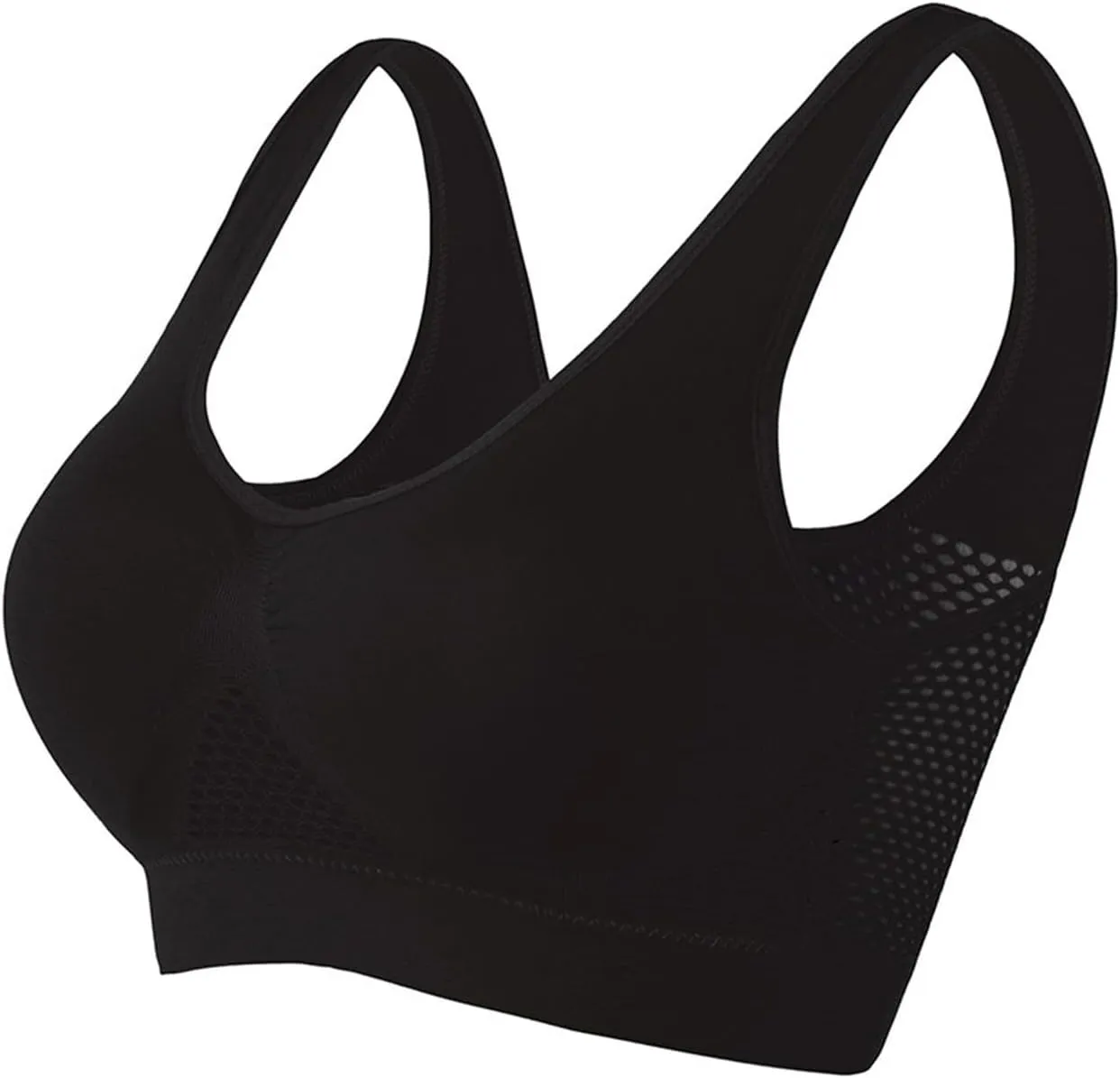 Sports Bras Women 2025 Wireless Hollow Breathable Cool Liftup Full Support Yoga Bra with Removable Pads 3 Pack