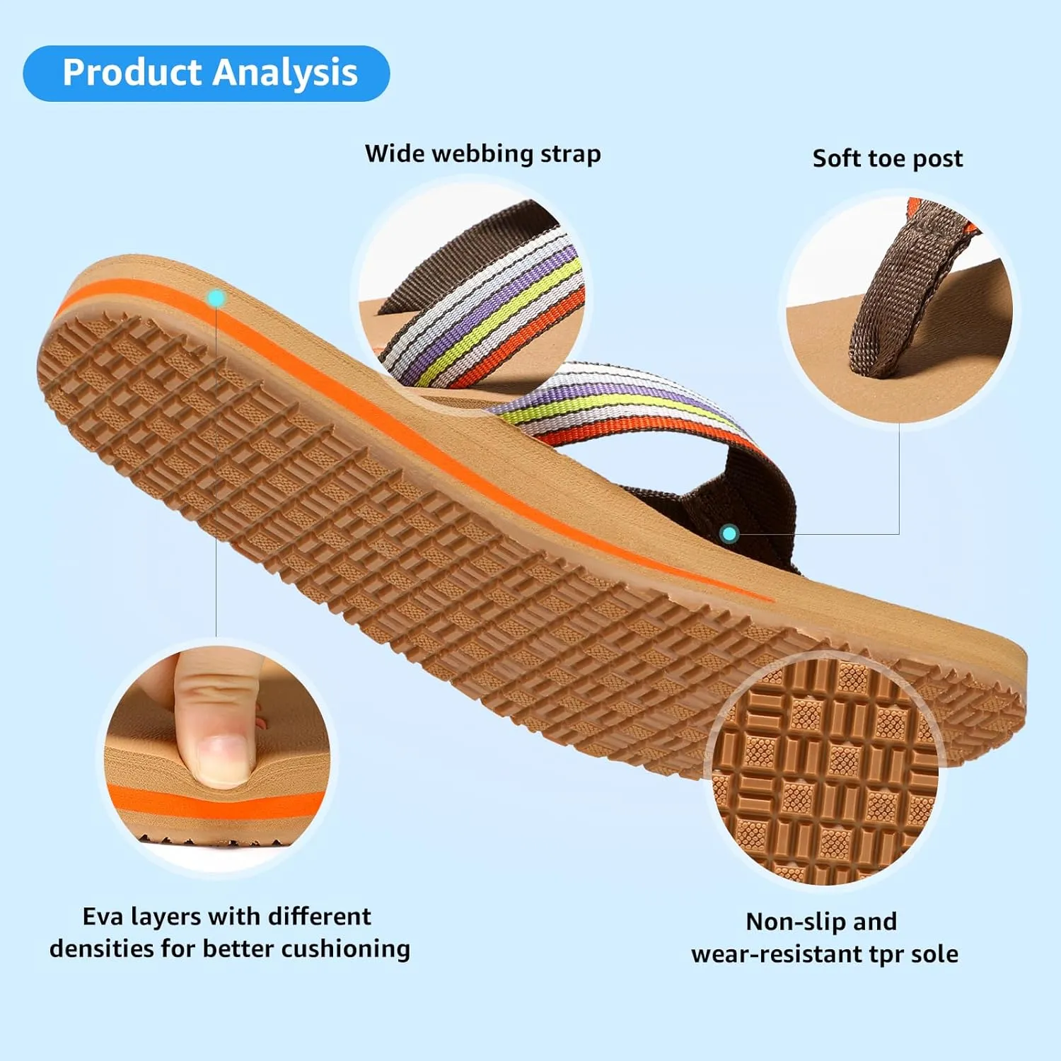 STQ Womens Quick Dry Flip FlopsArch Support Thong Sandals