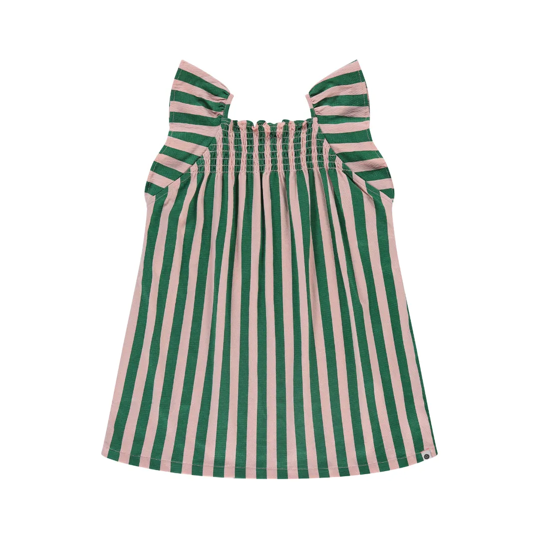 Striped Dress - Blush/Green by Stains & Stories