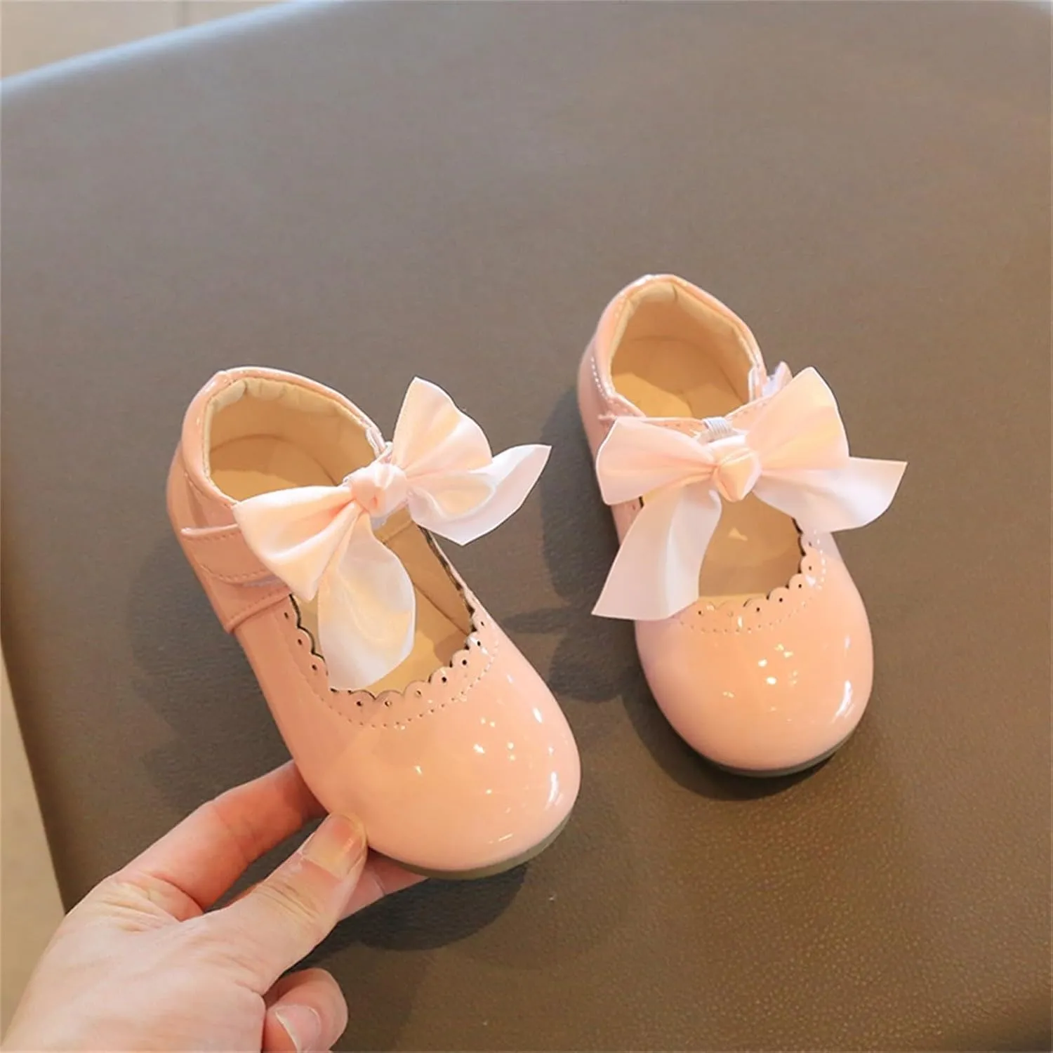 Summer And Autumn Girls Boots Cute Flat Solid Color Round Head Ribbon Bow Hook Loop spring clothes for baby girl