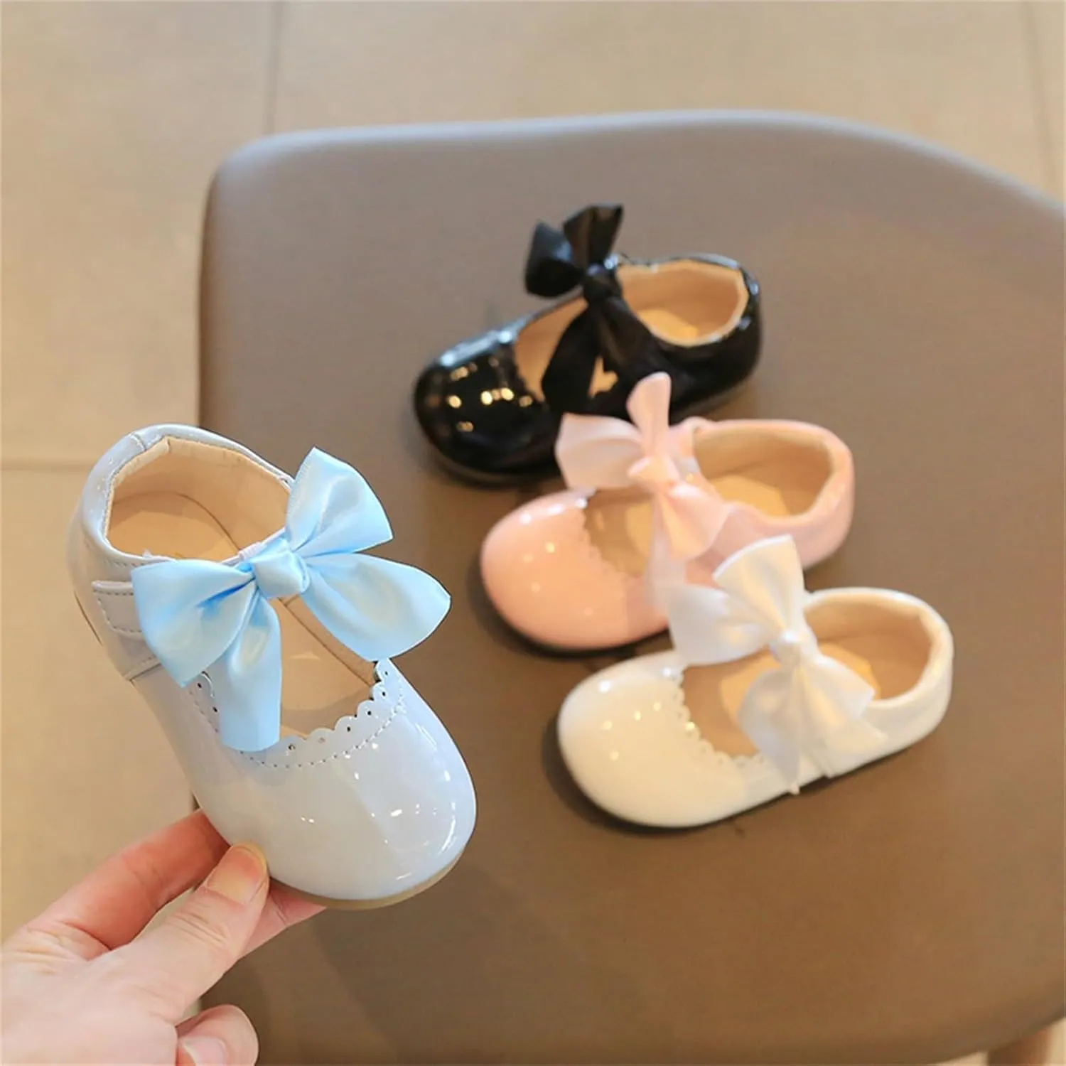 Summer And Autumn Girls Boots Cute Flat Solid Color Round Head Ribbon Bow Hook Loop spring clothes for baby girl