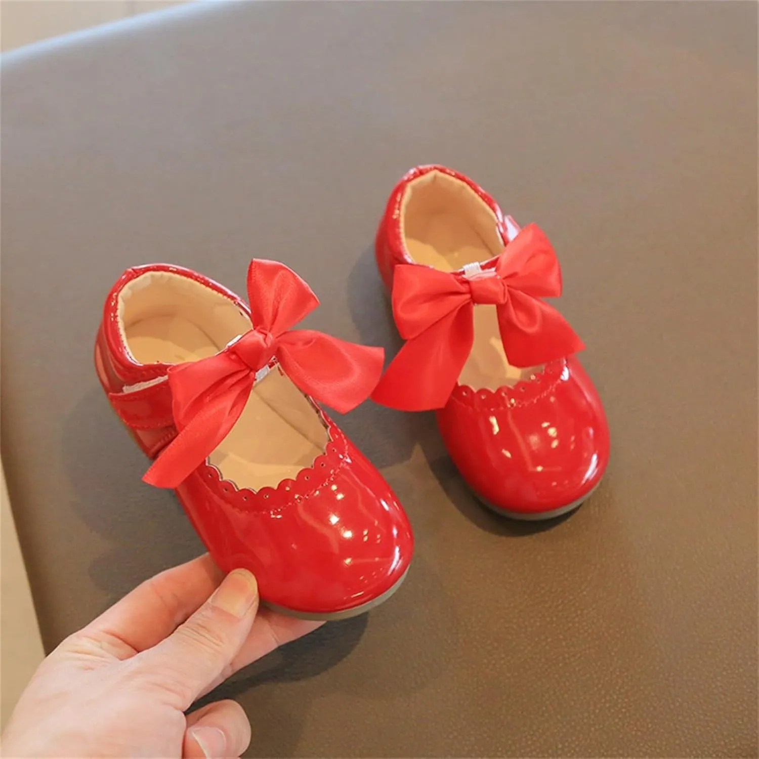 Summer And Autumn Girls Boots Cute Flat Solid Color Round Head Ribbon Bow Hook Loop spring clothes for baby girl