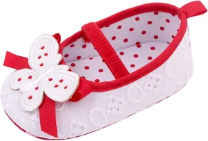 Summer Children Infant Toddler Shoes Girls Sports Shoes Flat Bottom Cloth Upper Lightweight Breathable Slip On Polka Dot Bow Running Shoes for Toddlers
