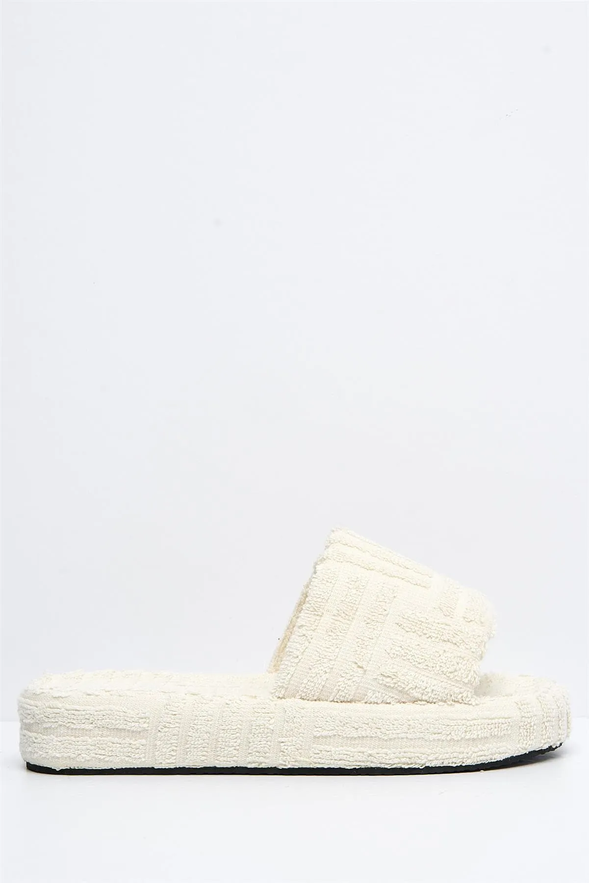 Susie Flatform Slider Terry Towel in Cream