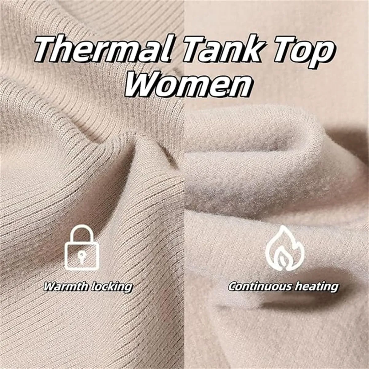 Thickened Warm Tank Top with Shelf Bra,Women Soft Sleeveless Camisole Base Layer,Fleece Lined Vest with Built - in Bra