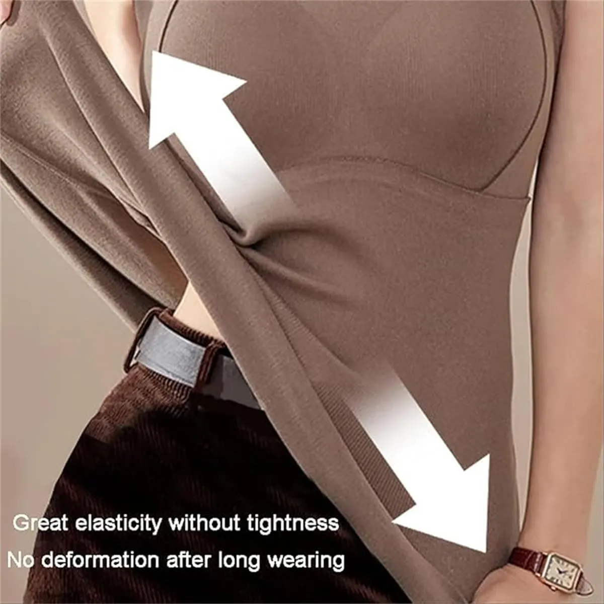 Thickened Warm Tank Top with Shelf Bra,Women Soft Sleeveless Camisole Base Layer,Fleece Lined Vest with Built - in Bra
