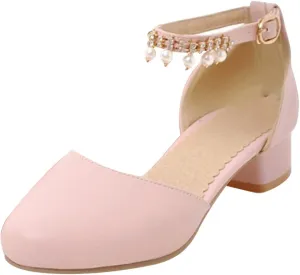 Toddler Baby Girls Dress Shoes Pumps Low Heels Flower Party High School Prom Sandals Grils Dress Shoes
