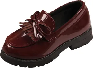 Toddler Skate Shoes for Boys Kids Girls Non Slip Leather Sneaker with Bow Childrens Dress Dance School Flat Sport Shoes