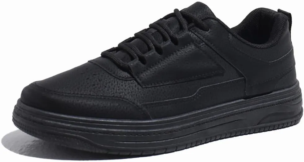 VAXAV Men's Fashion Low Top PU Flats Sneakers Skate Walking Driving Shoes