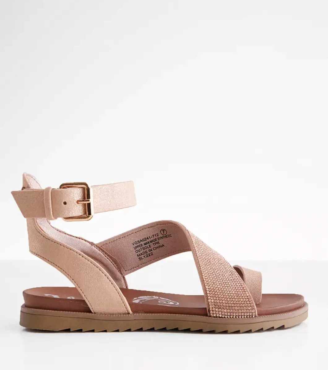 Very G Sandals in Rose Gold and Glitter (SALE)