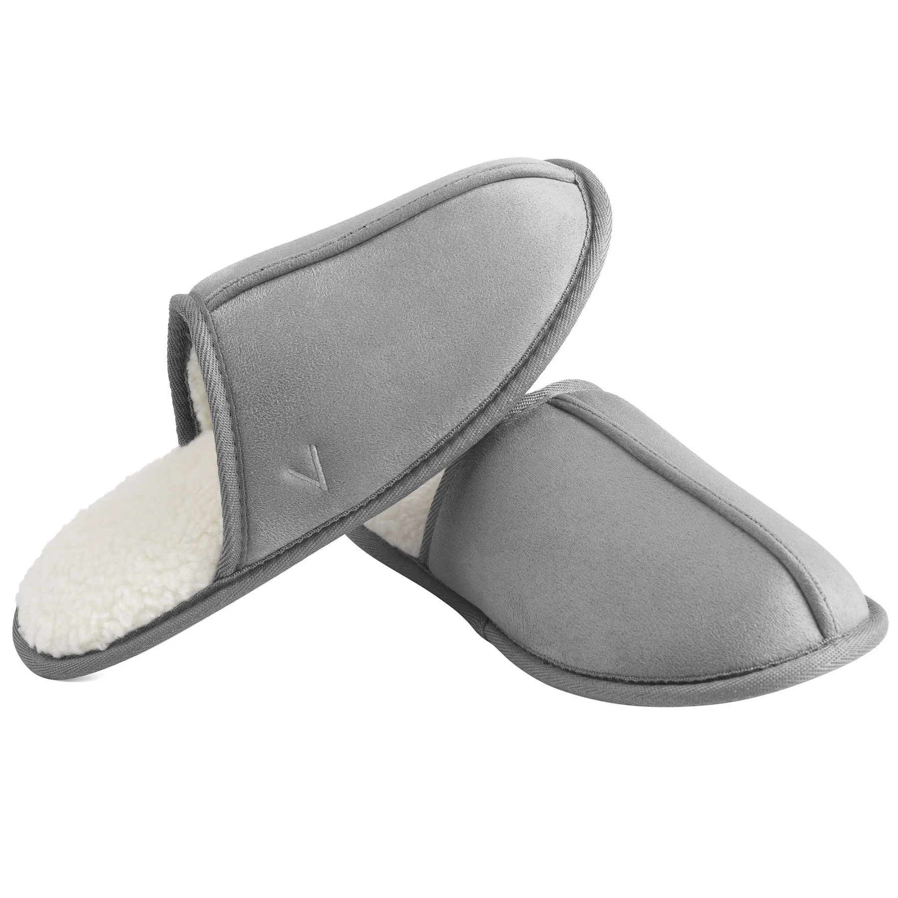 VONMAY Men's Suede Closed Toe Scuff Slipper Comfy Memory Foam Clog Lightweight Warm House Bedroom Shoes