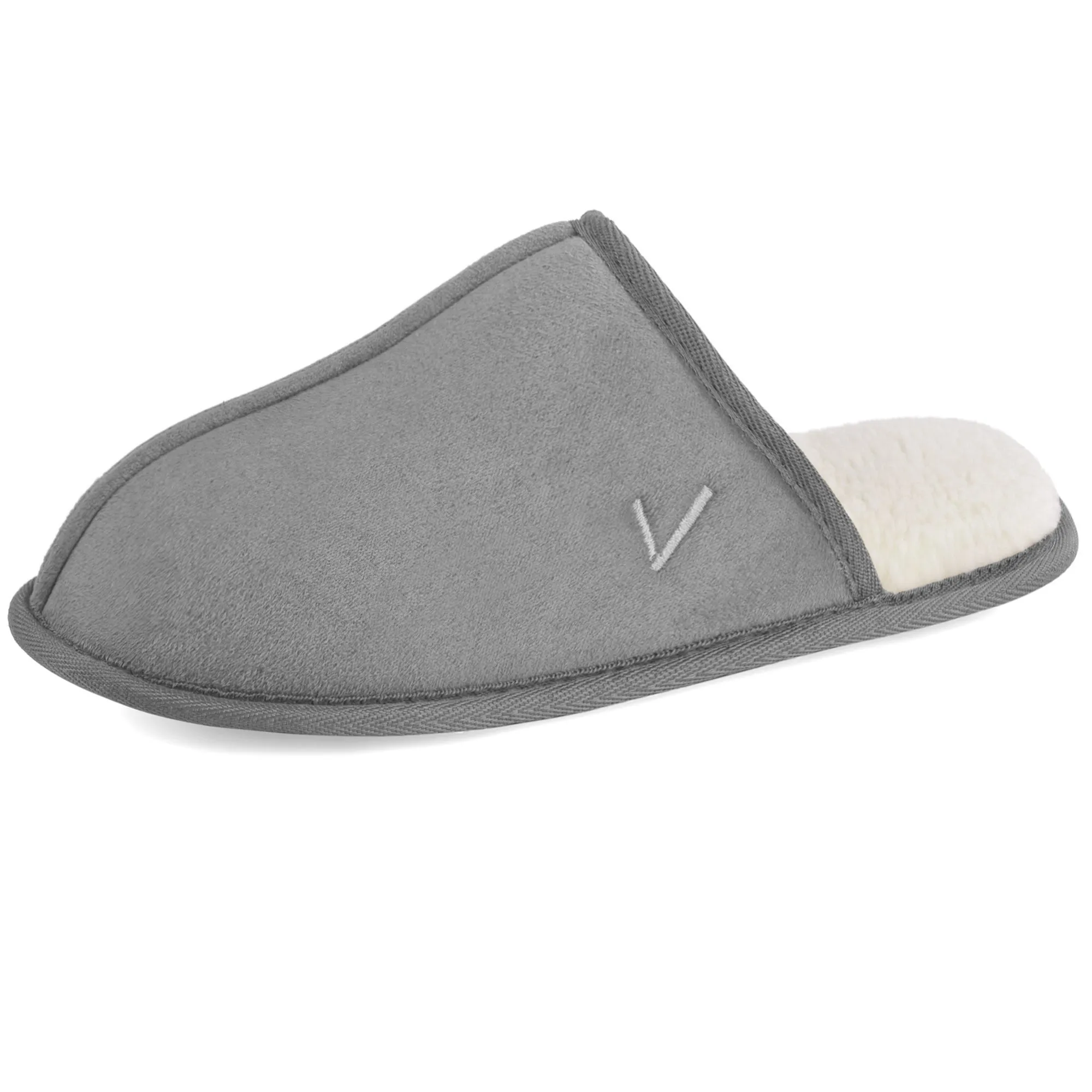VONMAY Men's Suede Closed Toe Scuff Slipper Comfy Memory Foam Clog Lightweight Warm House Bedroom Shoes