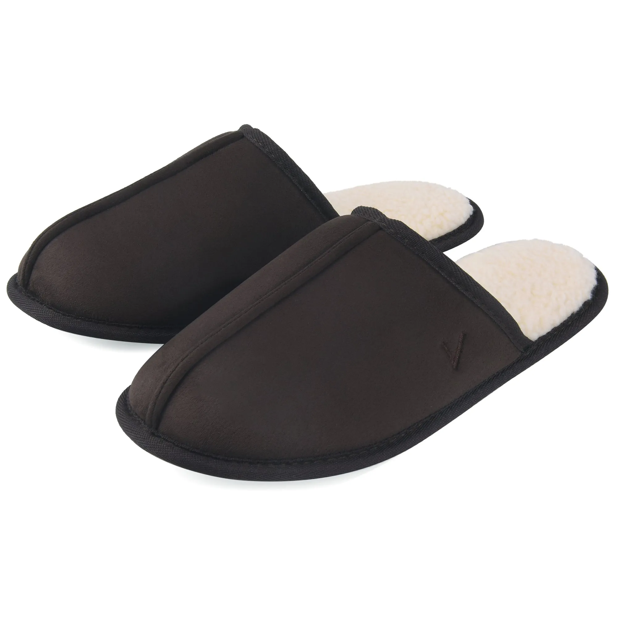 VONMAY Men's Suede Closed Toe Scuff Slipper Comfy Memory Foam Clog Lightweight Warm House Bedroom Shoes