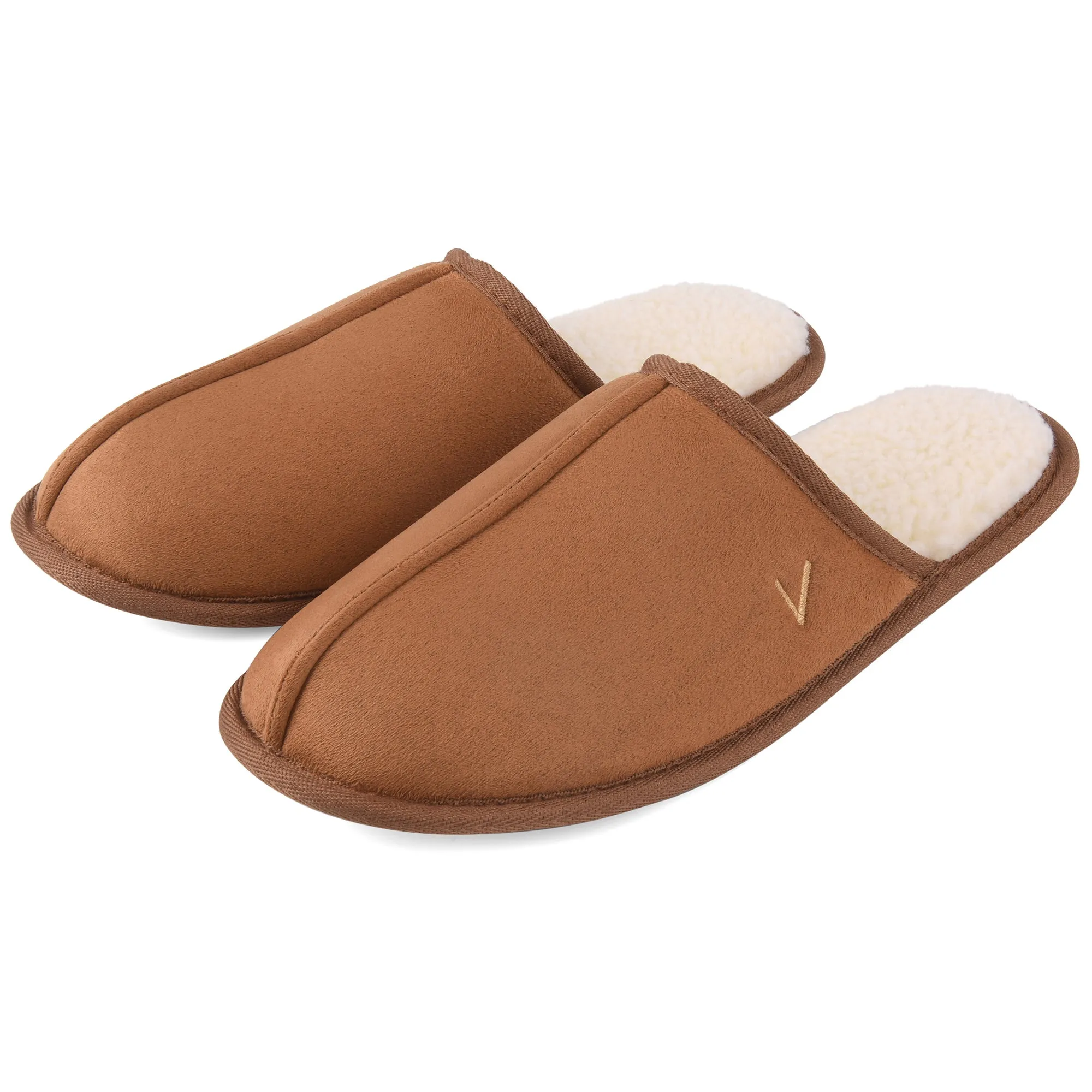 VONMAY Men's Suede Closed Toe Scuff Slipper Comfy Memory Foam Clog Lightweight Warm House Bedroom Shoes