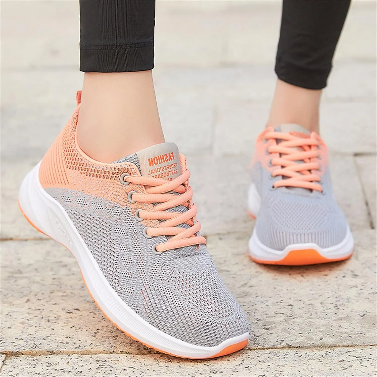 Walking Sneakers for Women Colorblock Mesh Lace Up Shoes Lightweigh Breathable Running Walking Workout Tennis Shoes