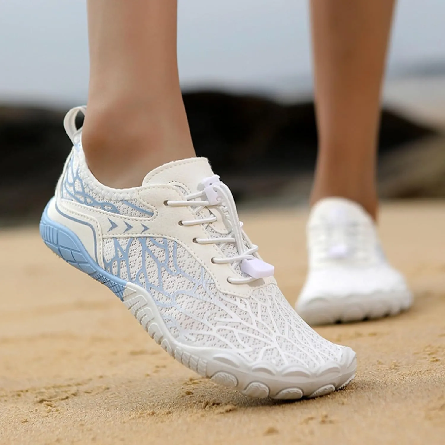 Water Shoes for Men Women Barefoot Beach River Shoes for Wading Diving Sand Volleyball Summer Outdoor Sports Shoe Hiking Walking Boating Fishing Lightweight Laceless Indoor Cushion Shoe Yoga Boxing