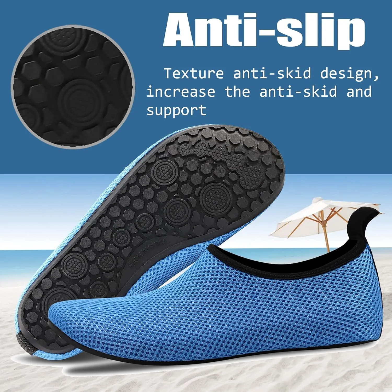 Water Shoes for Women Quick-Dry Aqua Socks Men Barefoot Shoes Swim Beach Accessories Slip-On Yoga Surf Aquatic Sports