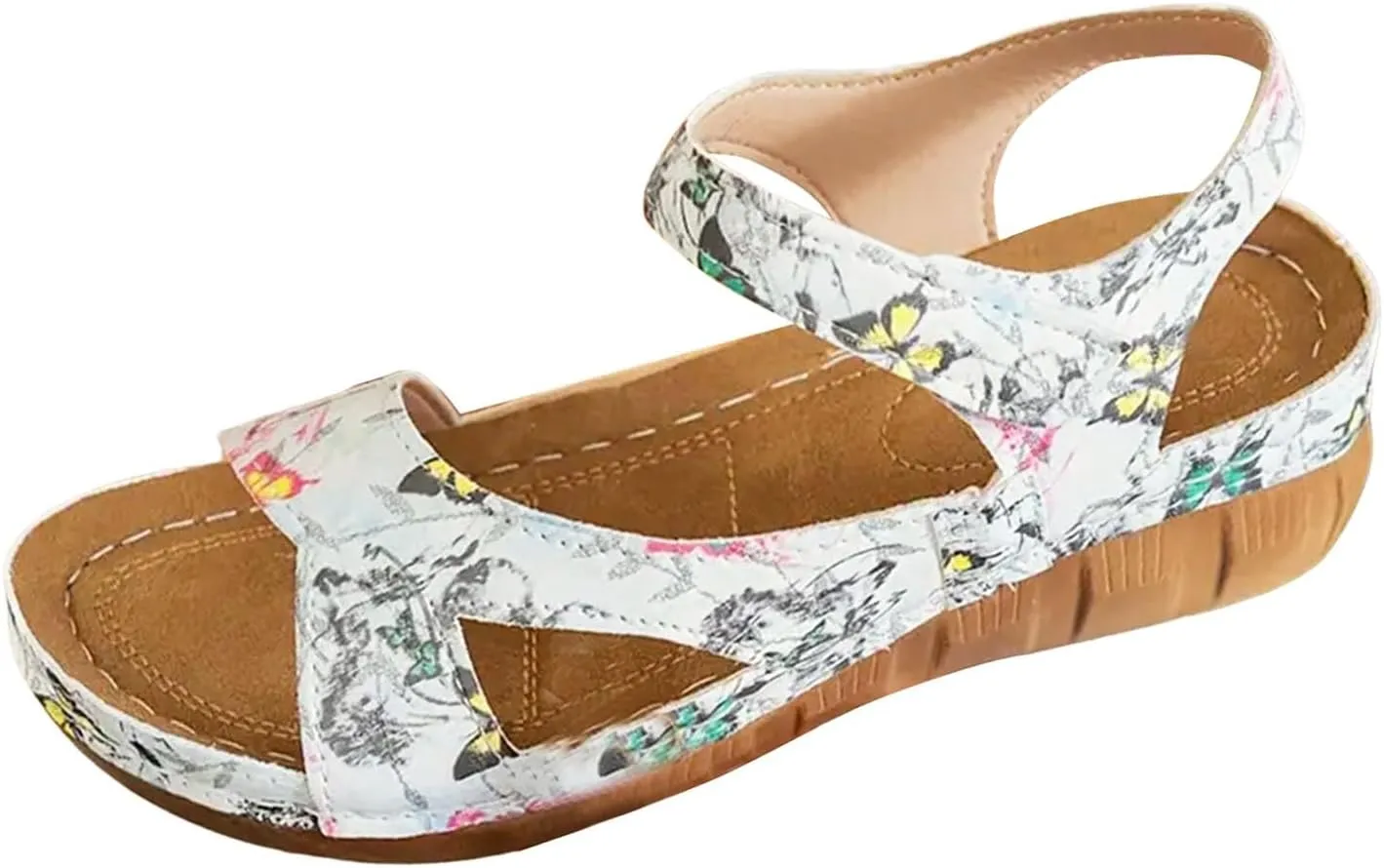 Wedges Shoes For Women Sandals With Arch Support Summer Walking Comfortable Sandals with Adjustable Strap Women's Soft Sole Sandal For Daily Wear Travl Friendly Shoes