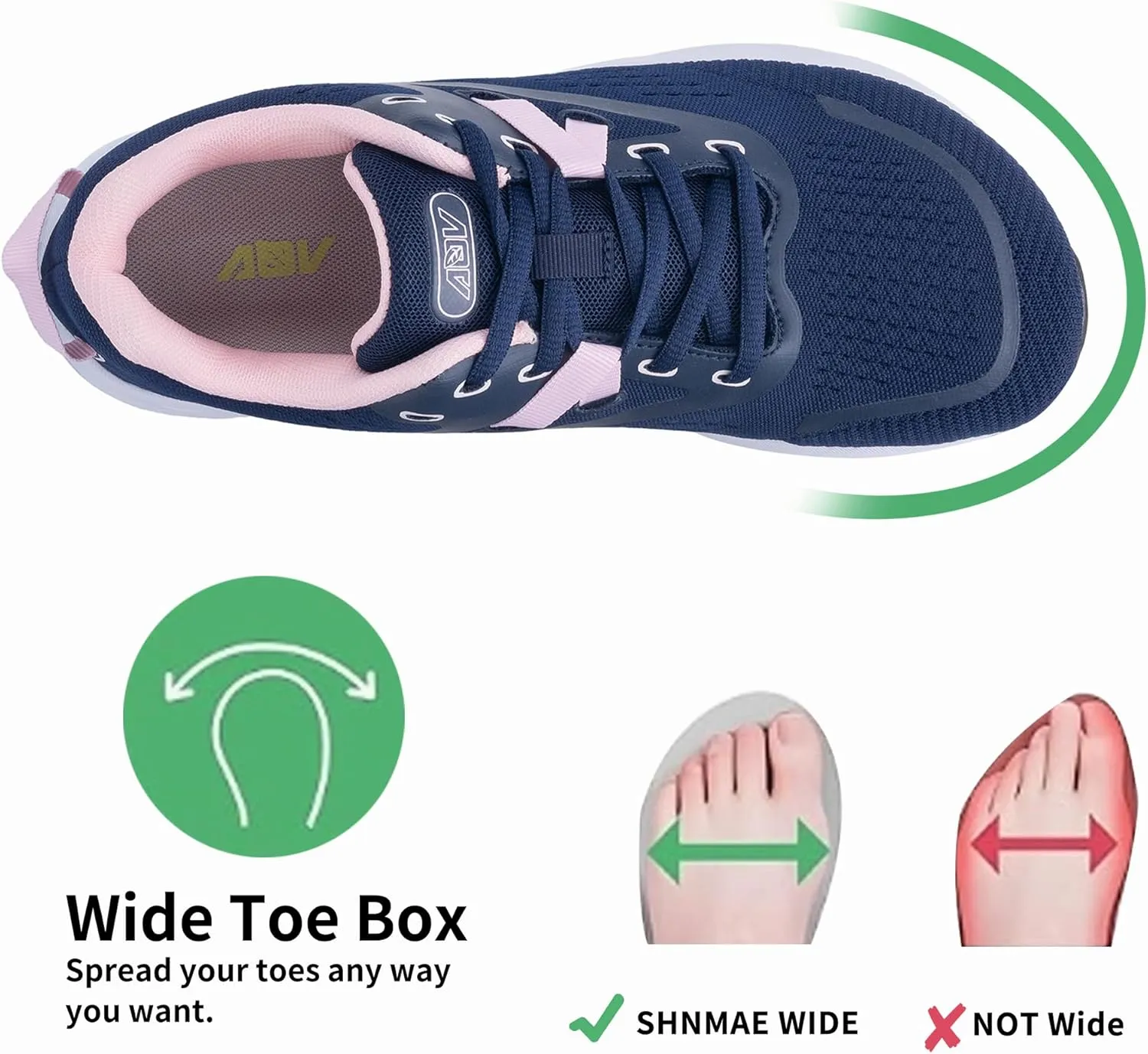 Wide Toe Box Shoes Women Arch Support Walking Shoes Plantar Fasciitis Orthotic Tennis Sneakers