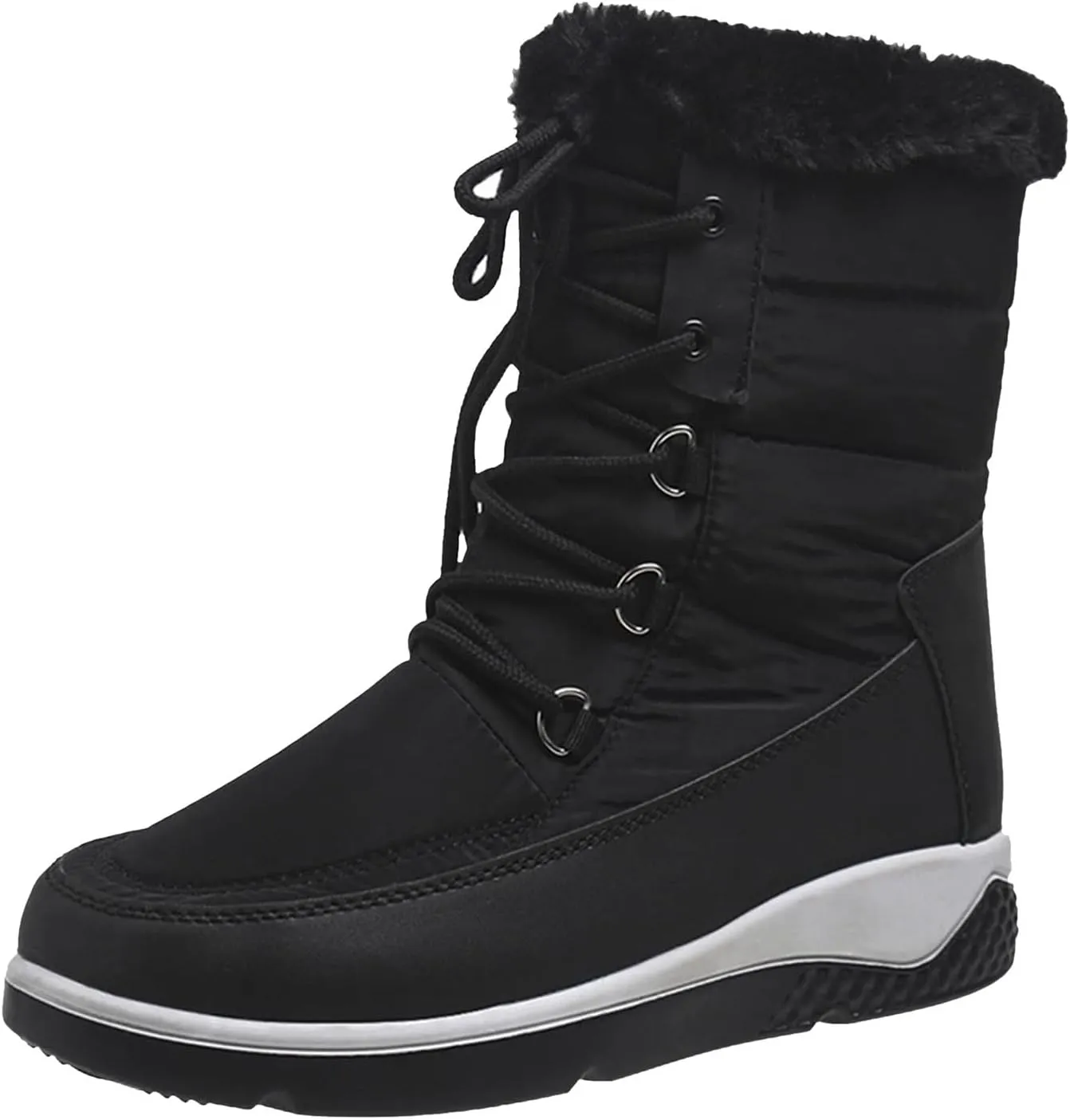 Wide Width Snow Boots for Women Plus Size Winter Walking Boots for Women Waterproof Women's Boots Winter Womens Winter Snow Boots Warm Fur Lined Anti-Slip Botas Contra El Agua Para Mujer De Trabajo