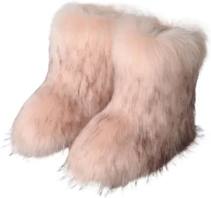 Winter Boots for Women Knee High Cowgirl Women Waterproof Hiking Winter Snow Boots Long Black Women's Boots Winter Slip on Womens Non Slip Ankle Snow Boots Botas Para Nieve Mujer 6.5