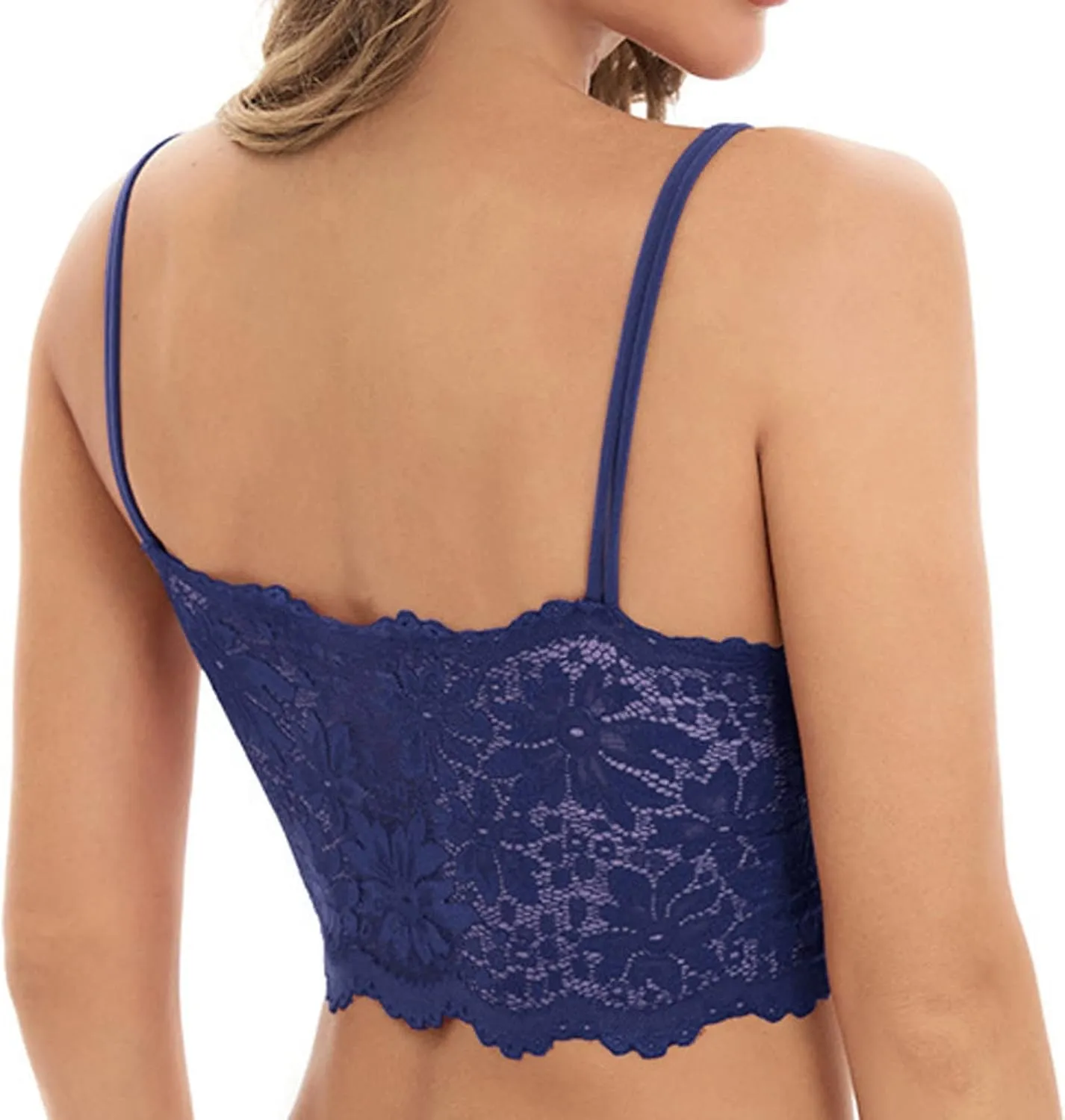 Women Lace Bra Sexy Seamless Breathable Comfortable Bralettes Wireless Bralette Strappy Padded Bandeau Bra Crop Top
