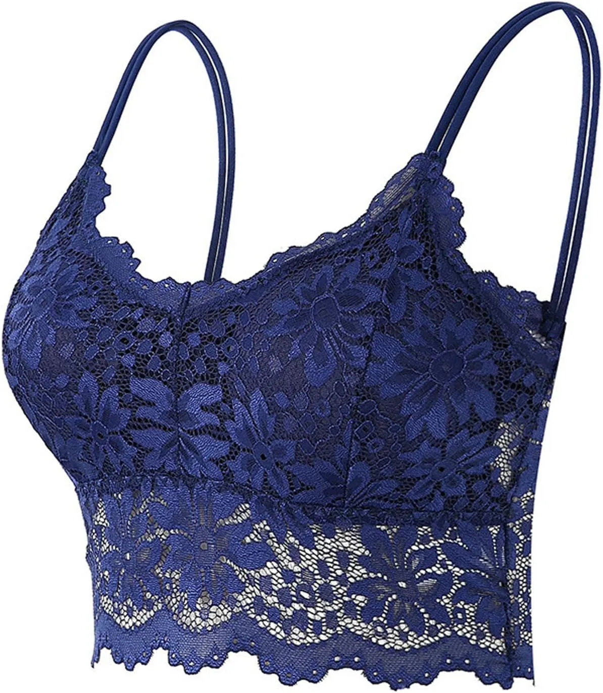 Women Lace Bra Sexy Seamless Breathable Comfortable Bralettes Wireless Bralette Strappy Padded Bandeau Bra Crop Top