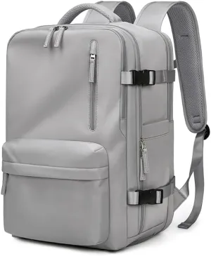 Women Travel Backpack,16 Inch Expanded 39L USB Charging Business Laptop Backpack with Shoe Bag,waterproof hiking outdoor Backpack (grey)