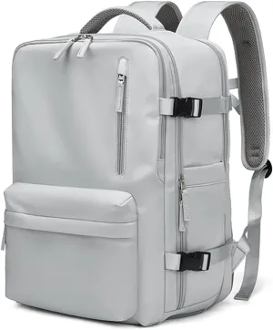 Women Travel Backpack,16 Inch Expanded 39L USB Charging Business Laptop Backpack with Shoe Bag,waterproof hiking outdoor Backpack (Light blue)