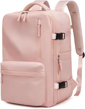 Women Travel Backpack,16 Inch Expanded 39L USB Charging Business Laptop Backpack with Shoe Bag,waterproof hiking outdoor Backpack (pink)