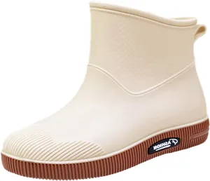 Women's Ankle Rain Boots Waterproof Rubber Boots Women Short Garden Boots Anti Slip Outdoor Lightweight Work Booties