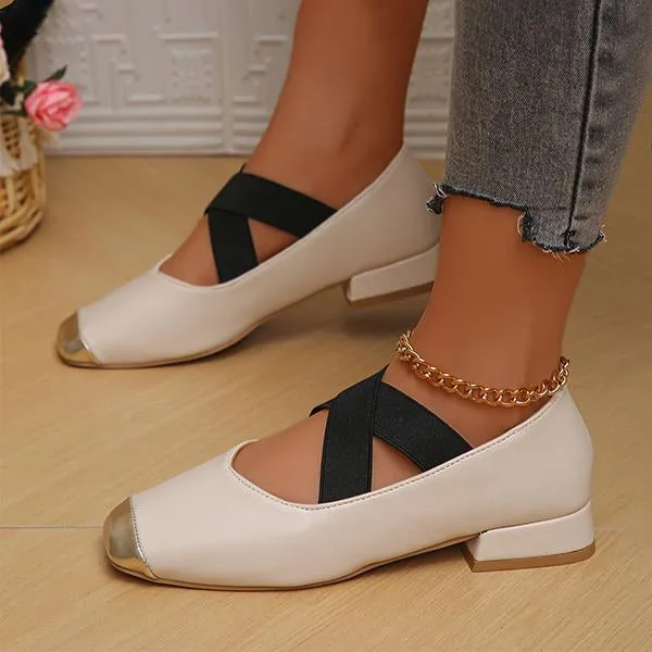 Women's Fashion Slip-On Cross Strap Mary Jane 62615614S