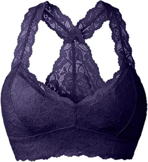 Womens Floral Lace Bralette Padded Breathable Lingerie Wireless Bralette Everyday Plus Size Sports Bras