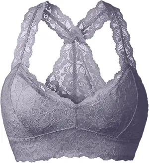 Womens Floral Lace Bralette Padded Breathable Lingerie Wireless Bralette Everyday Plus Size Sports Bras