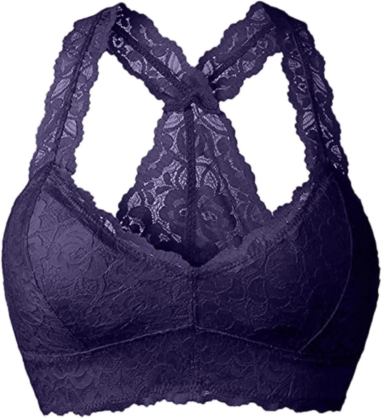 Womens Floral Lace Bralette Padded Breathable Lingerie Wireless Bralette Everyday Plus Size Sports Bras