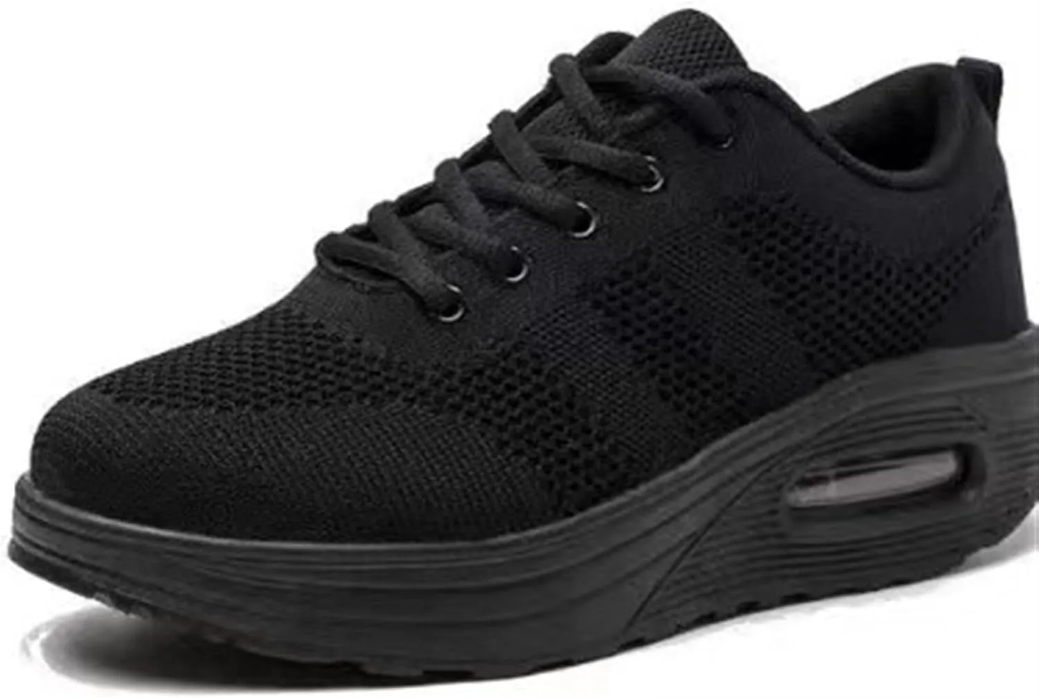 Women's Flying Weave Wedge Sneakers Round Toe Slip-on Walking Canvas Shoes Light Weight Sneakers with Support