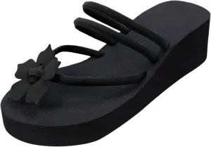Womens Orthopedic Sandals Flower Wedge Summer Comfort Walking Non Slip Flat Flip Flops Slippers