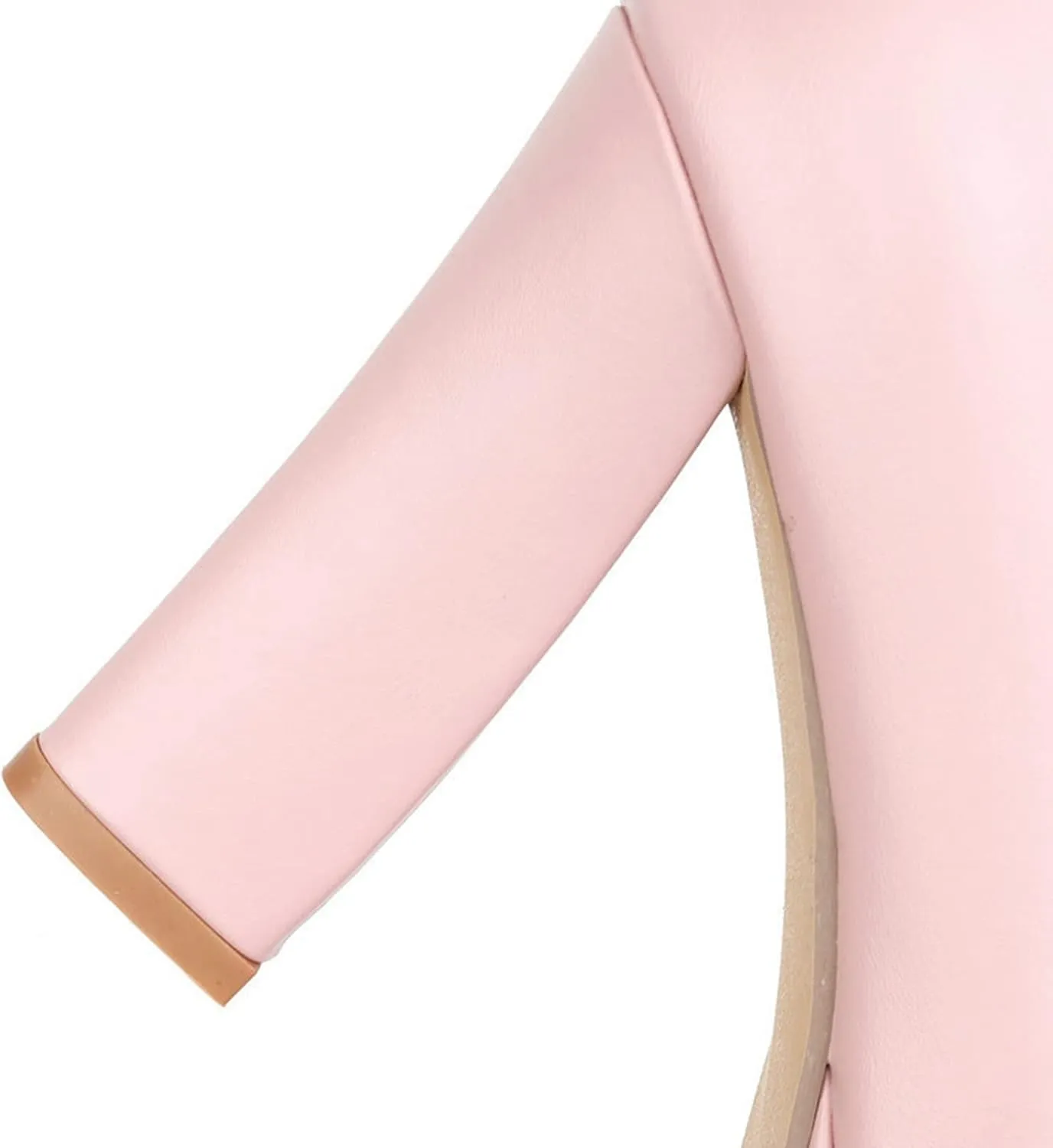Women's Platform High Heel Pumps Round Toe Fashion Bow Chunky Block Heeled Slip on Dress Office Shoes