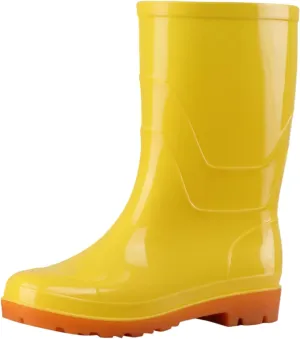 Womens Rain Boots Women's Mid Calf Rain Boots Waterproof Garden Shoes Comfortable Slip On Tall Rain Boots for Women