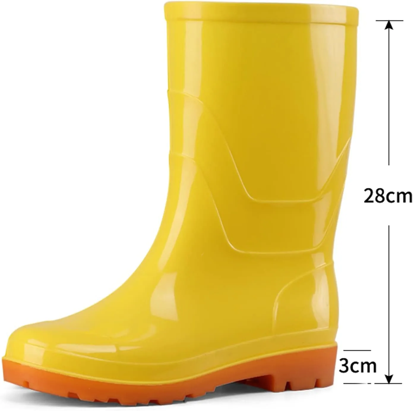 Womens Rain Boots Women's Mid Calf Rain Boots Waterproof Garden Shoes Comfortable Slip On Tall Rain Boots for Women