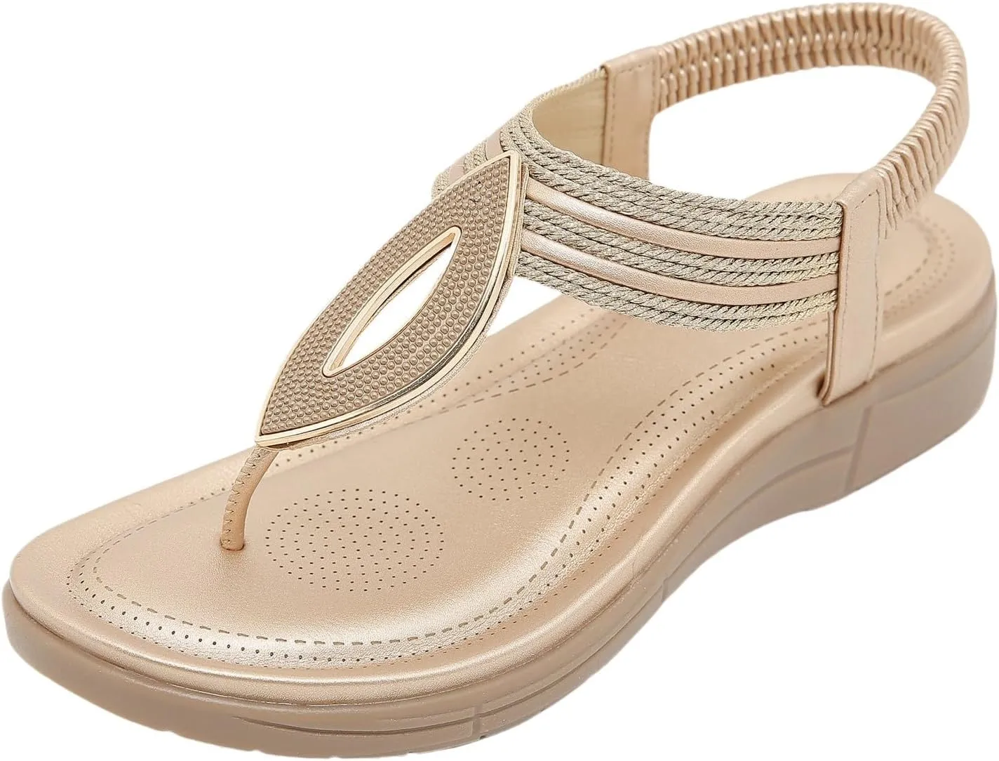 Women's Sandals New Summer Comfortable Fashion Retro Ethnic Style Light Beach Vacation Elastic Insoles for Sandals