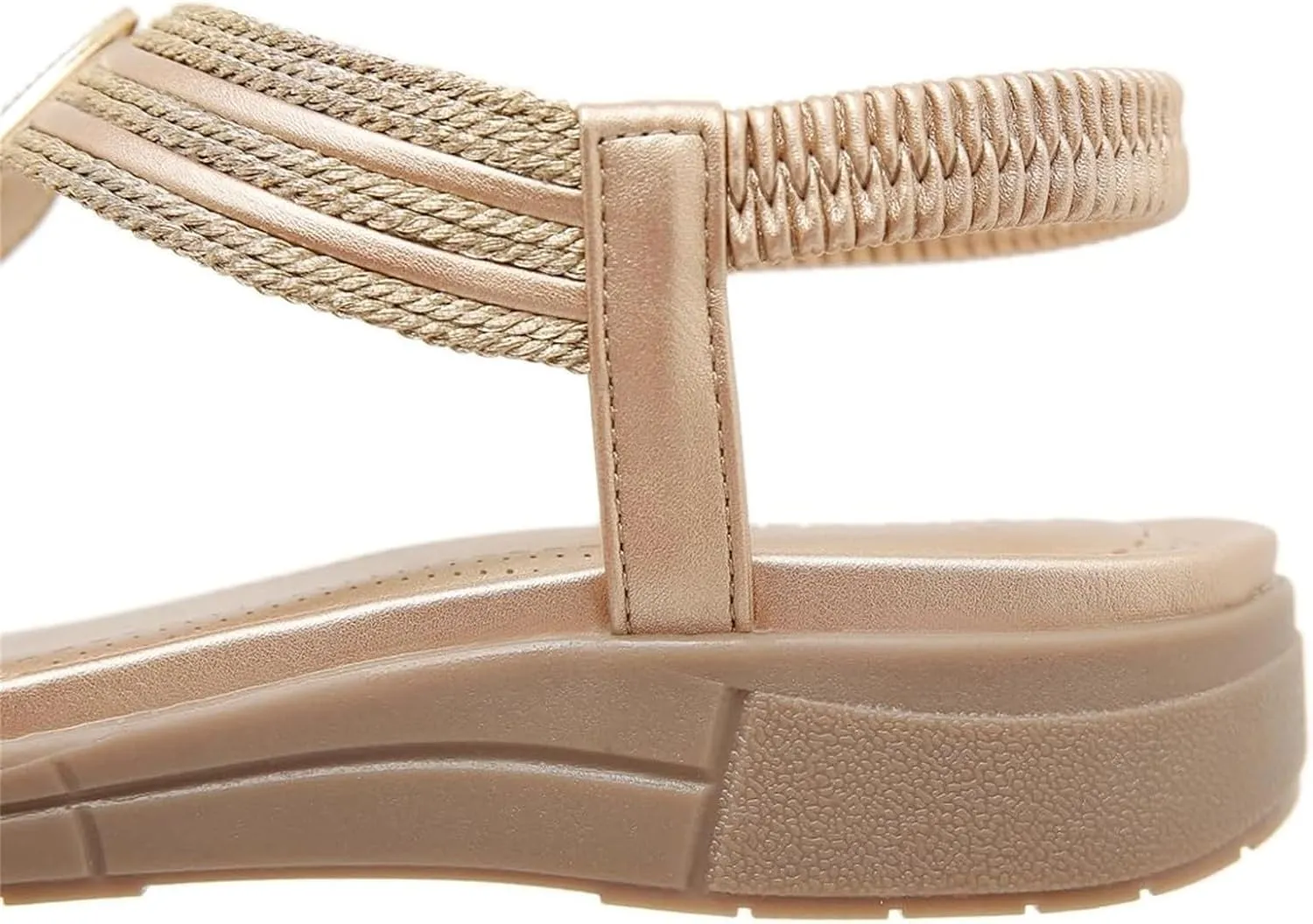 Women's Sandals New Summer Comfortable Fashion Retro Ethnic Style Light Beach Vacation Elastic Insoles for Sandals